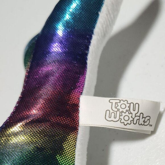 Toy Works Narwhal Plush Shiny Colorful Whale Stuffed Animal Blue Purple Pink - Picture 5 of 8